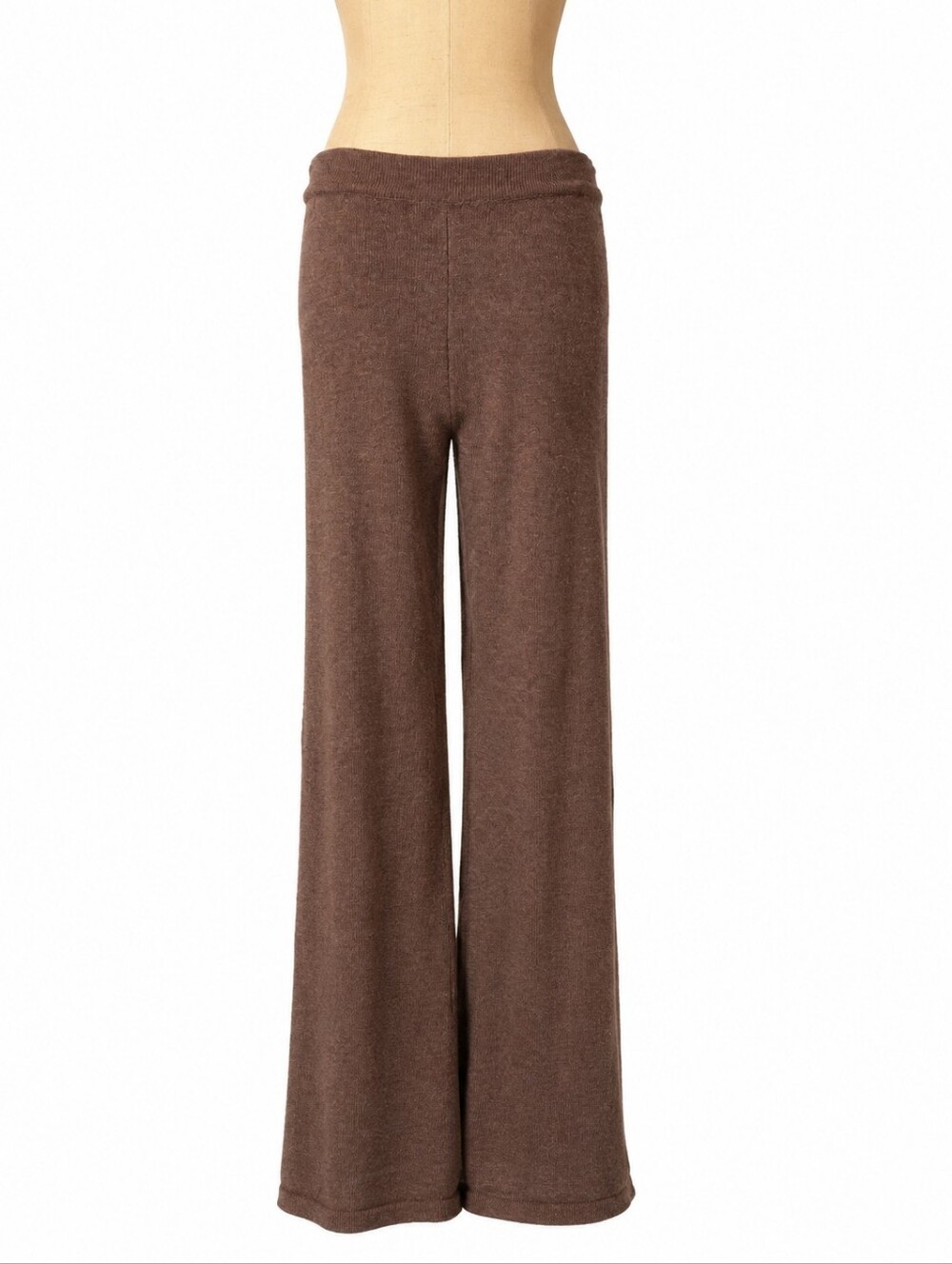 Brown Knit Wide Leg Lounge Pants